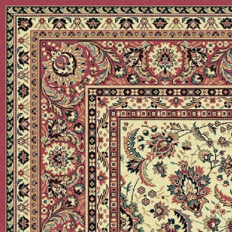 Tappeto persiano Tabriz classico floreale crema-rosa 13720