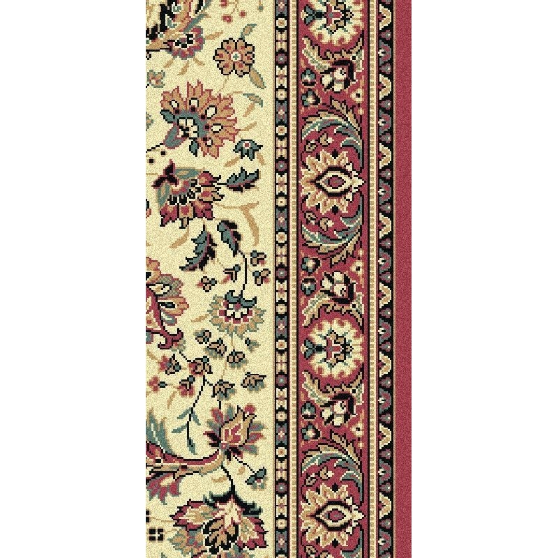 Tappeto persiano Tabriz classico passatoia floreale crema-rosa 13720