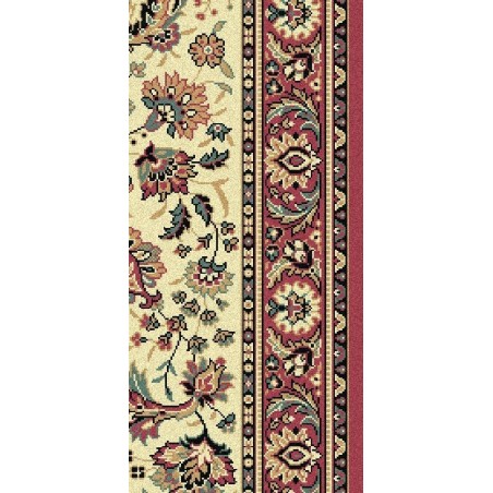 Tappeto persiano Tabriz classico passatoia floreale crema-rosa 13720