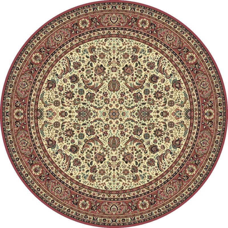 Carpet classico Tabriz classico rotondo floreale crema-rosa 13720