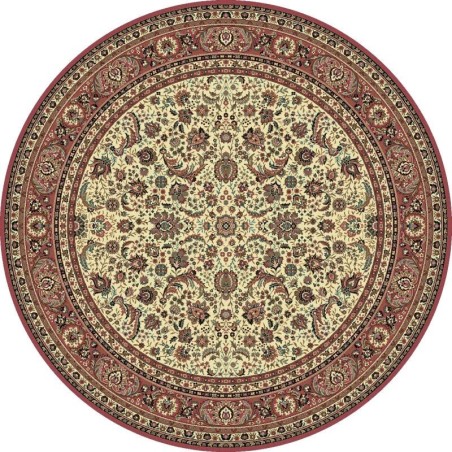 Carpet classico Tabriz classico rotondo floreale crema-rosa 13720