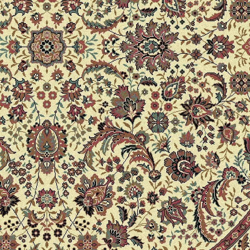 Tappeto persiano Tabriz classico rotondo floreale crema-rosa 13720