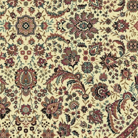 Tappeto persiano Tabriz classico rotondo floreale crema-rosa 13720