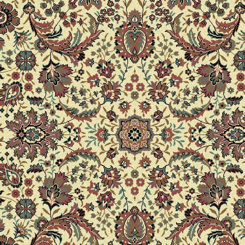 Carpet classico Tabriz classico rotondo floreale crema-rosa 13720