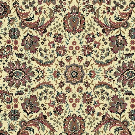 Tappeto persiano Tabriz classico rotondo floreale crema-rosa 13720