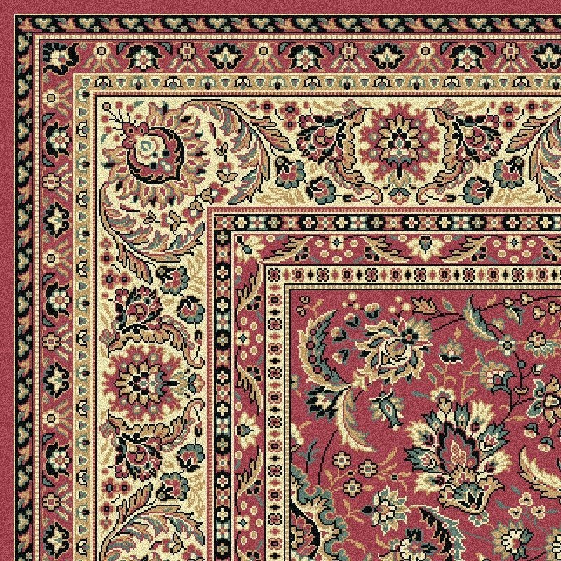 Tappeto persiano Tabriz classico floreale rosa 13720