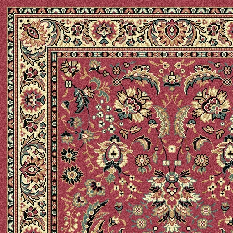 Tappeto persiano Tabriz classico passatoia floreale rosa 13720