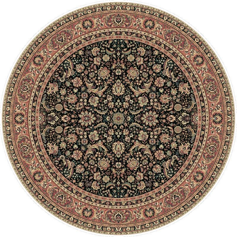 Tappeto persiano Tabriz classico rotondo floreale marine 13720