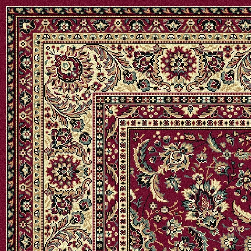 Tappeto persiano Tabriz classico floreale rosso 13720