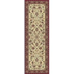 Tappeto persiano Tabriz classico passatoia floreale crema-rosso 13720