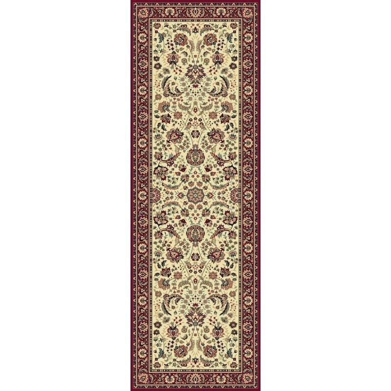 Tappeto persiano Tabriz classico passatoia floreale crema-rosso 13720