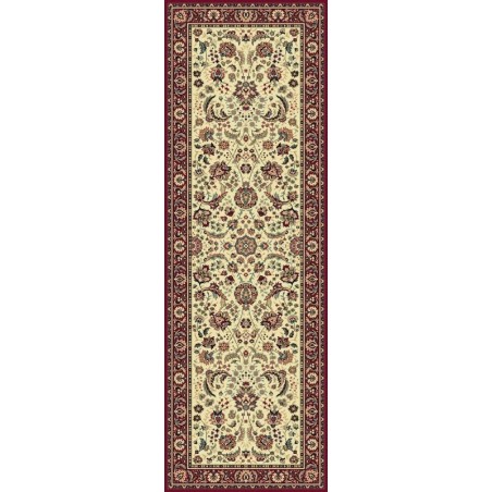 Carpet classico Tabriz classico passatoia floreale crema-rosso 13720