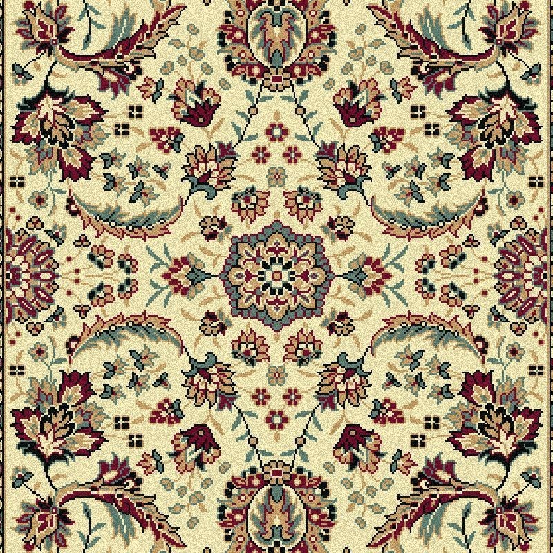 Carpet classico Tabriz classico passatoia floreale crema-rosso 13720
