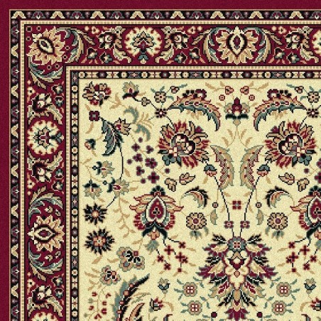 Carpet classico Tabriz classico passatoia floreale crema-rosso 13720