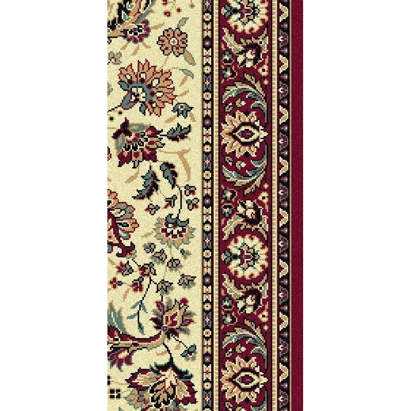 Carpet classico Tabriz classico passatoia floreale crema-rosso 13720