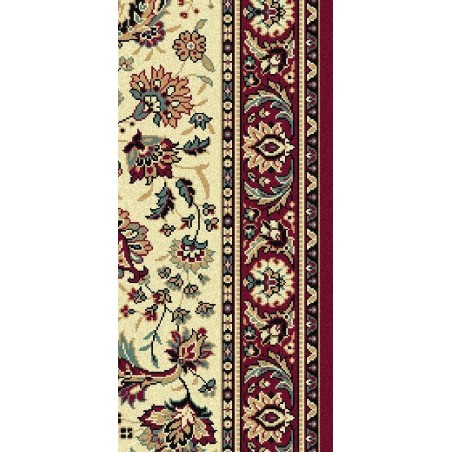 Tappeto persiano Tabriz classico passatoia floreale crema-rosso 13720