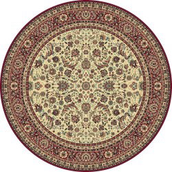 Tappeto persiano Tabriz classico rotondo floreale crema-rosso 13720