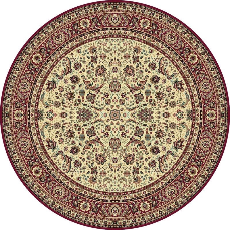 Carpet classico Tabriz classico rotondo floreale crema-rosso 13720
