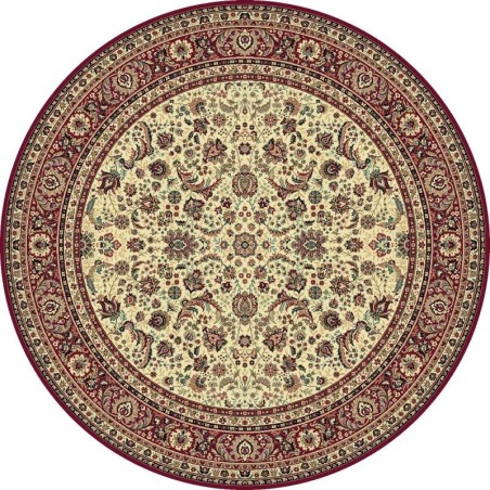 Carpet classico Tabriz classico rotondo floreale crema-rosso 13720