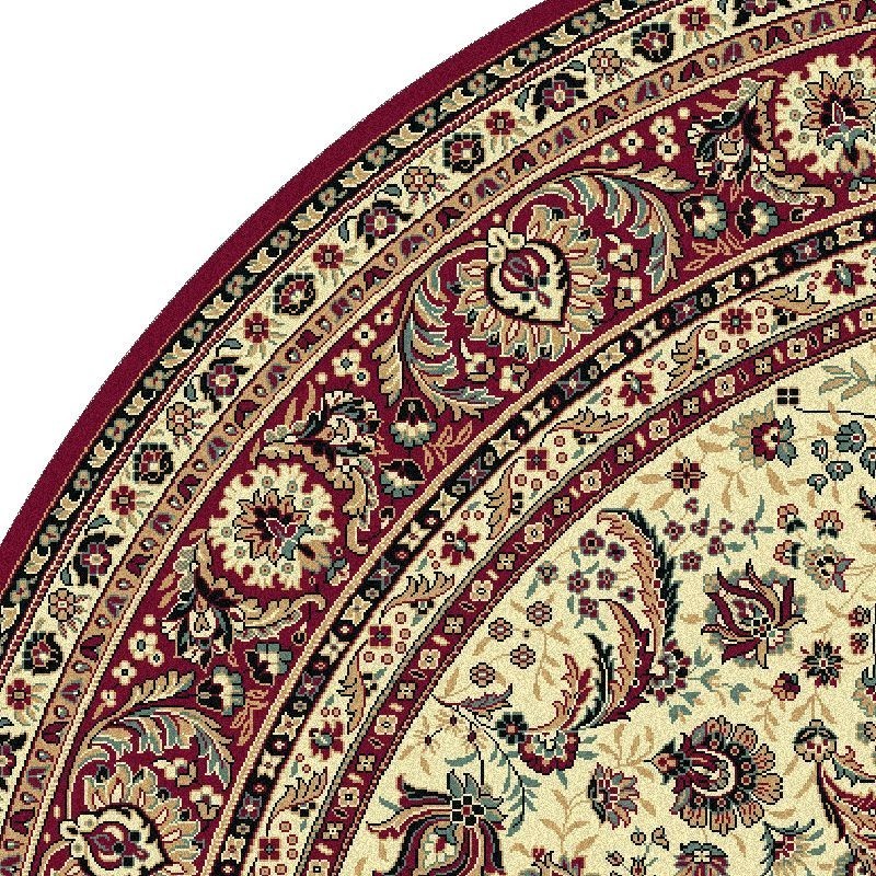 Tappeto persiano Tabriz classico rotondo floreale crema-rosso 13720