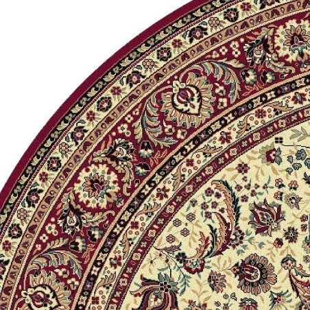 Carpet classico Tabriz classico rotondo floreale crema-rosso 13720