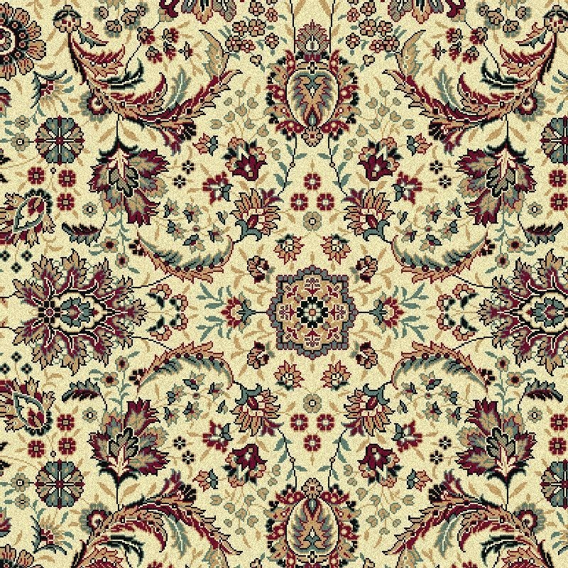 Carpet classico Tabriz classico rotondo floreale crema-rosso 13720