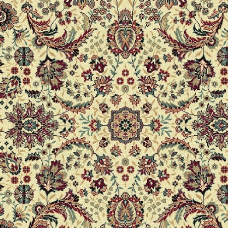 Tappeto persiano Tabriz classico rotondo floreale crema-rosso 13720