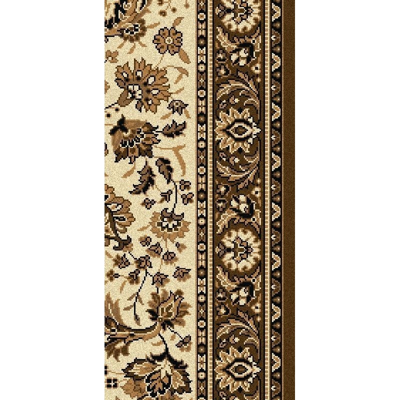 Carpet classico Tabriz classico passatoia floreale crema-marrone 13720