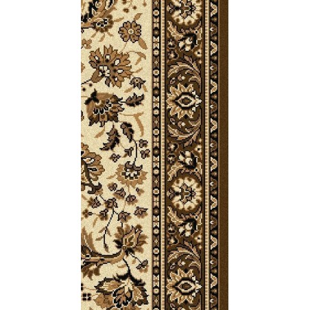 Carpet classico Tabriz classico passatoia floreale crema-marrone 13720