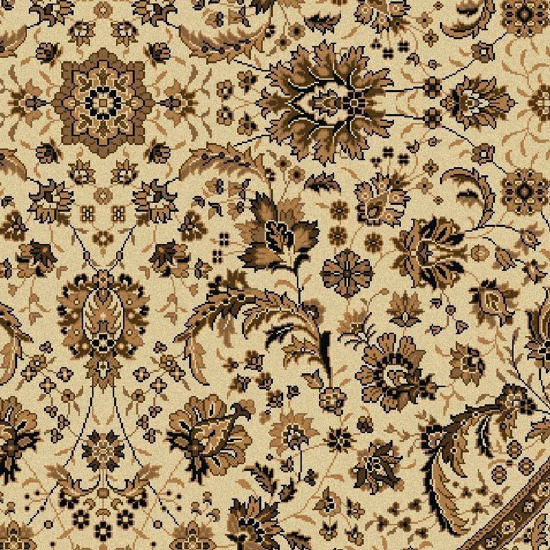 Carpet classico Tabriz classico rotondo floreale crema-marrone 13720