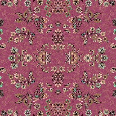Carpet classico Isfahan lana rosa 1236