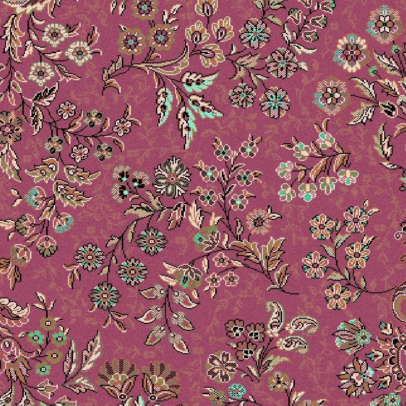 Carpet classico Isfahan lana rosa 1236