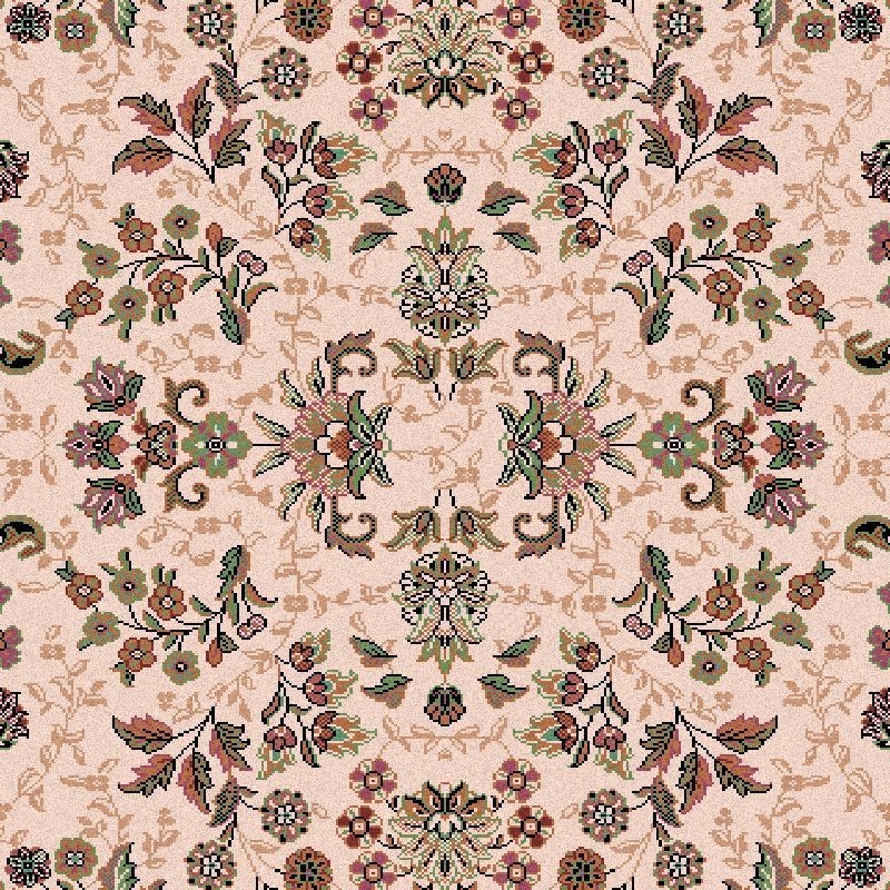 Carpet classico Isfahan lana crema-verde 1236