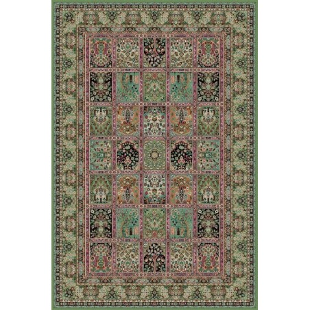 Carpet classico Qum formelle lana verde 1258