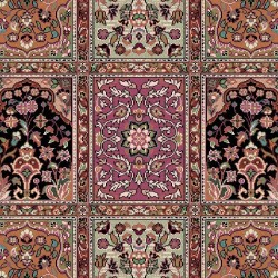 Tappeto persiano Qum formelle lana rosa 1258 2