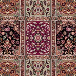 Tappeto persiano Qum formelle lana rosso 1258 2