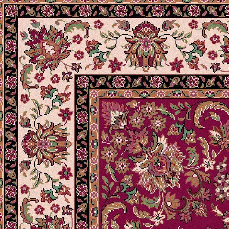 Carpet classico Isfahan lana rosso 1276-677