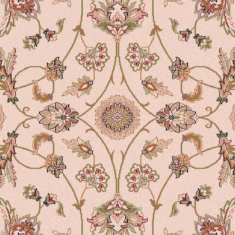 Carpet classico Isfahan lana crema-terra cotta 1277-694