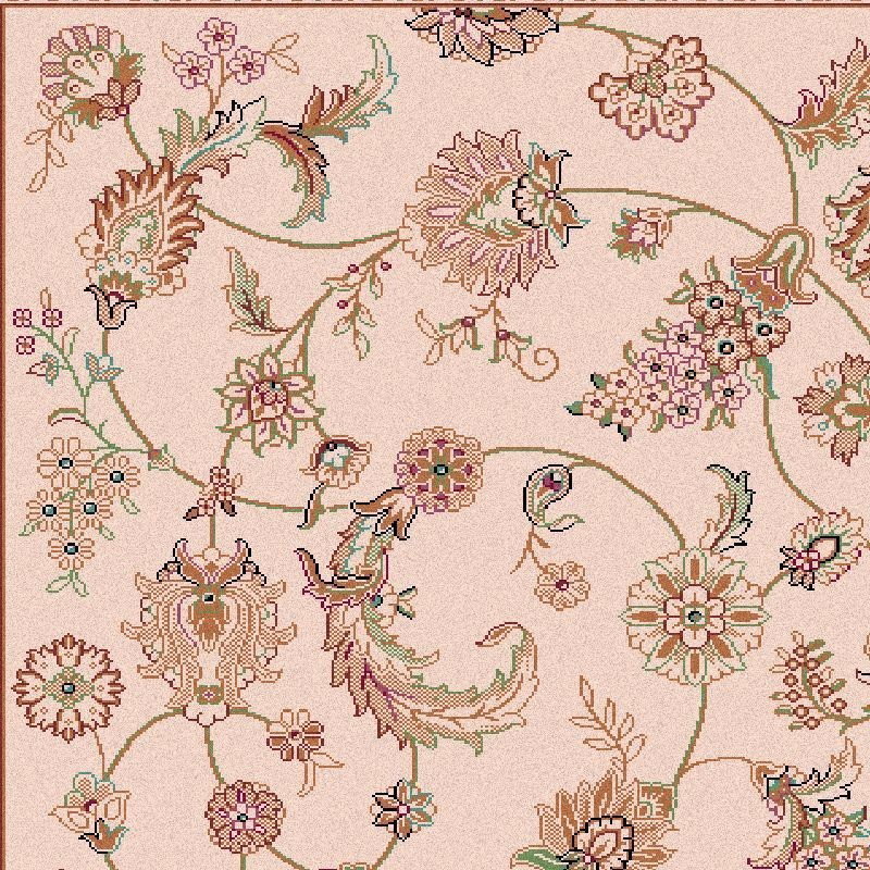 Carpet classico Isfahan lana crema-terra cotta 1277-694