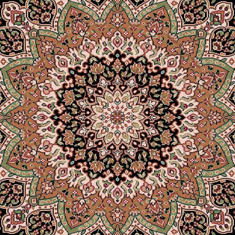 Tappeto persiano Isfahan lana medaglione marine 1285-678