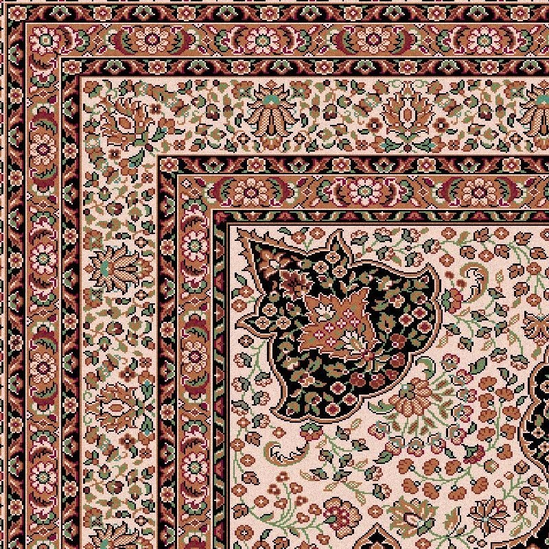 Carpet classico Isfahan lana medaglione marine 1285-678