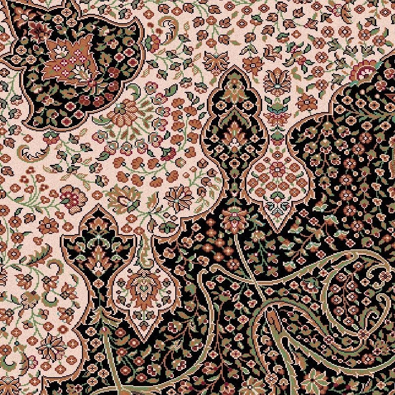 Carpet classico Isfahan lana medaglione marine 1285-678