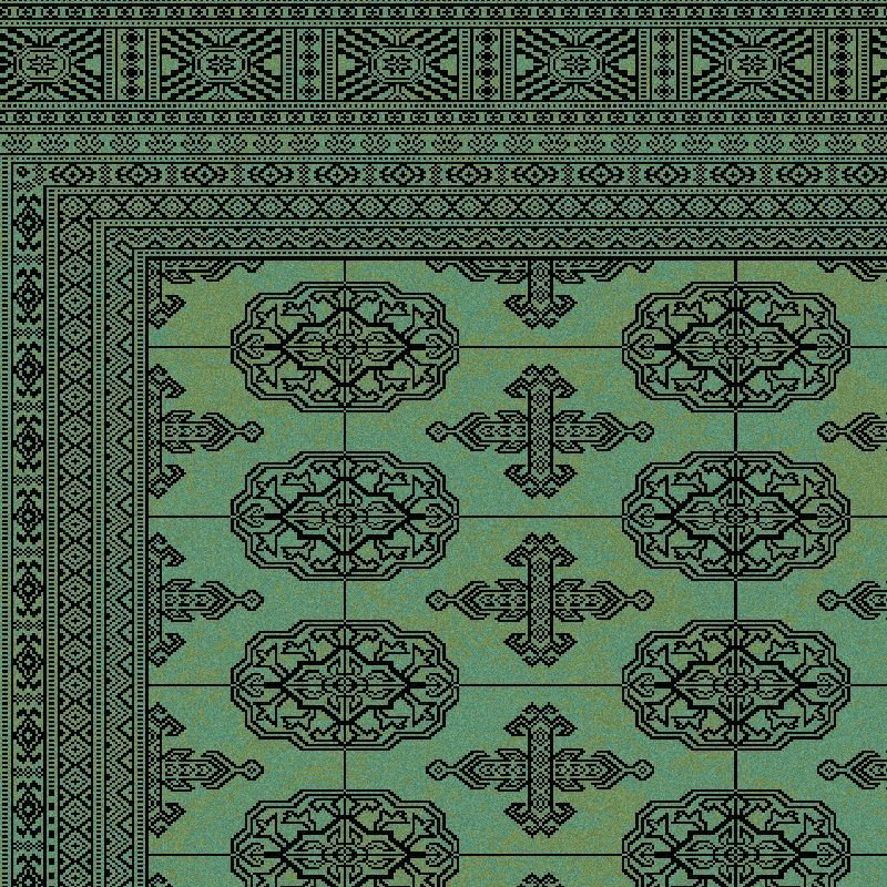 Carpet classico Bukhara lana extra fine verde 1292-671