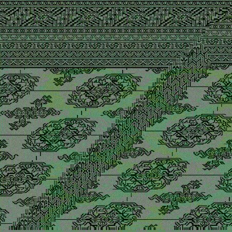 Carpet classico Bukhara lana extra fine verde 1292-671