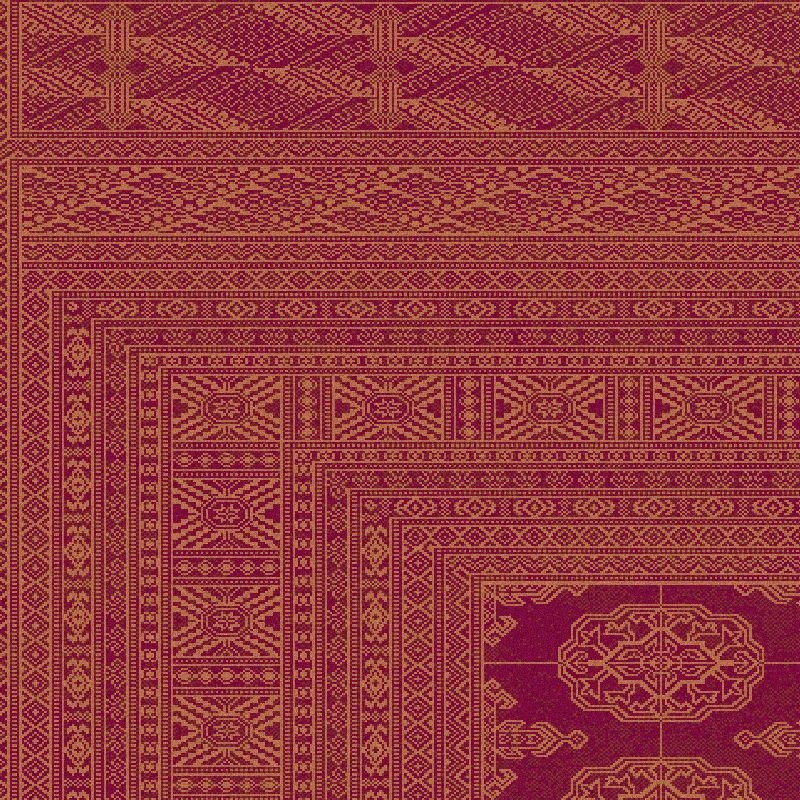 Carpet classico Bukhara lana extra fine rosso 1292-677