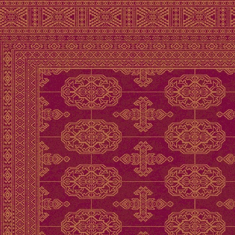 Carpet classico Bukhara lana extra fine rosso 1292-677