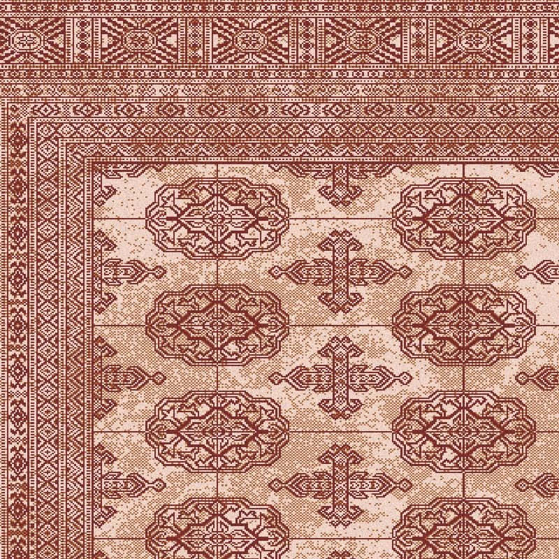 Tappeto persiano Bukhara lana extra fine crema-terra cotta 1292-694