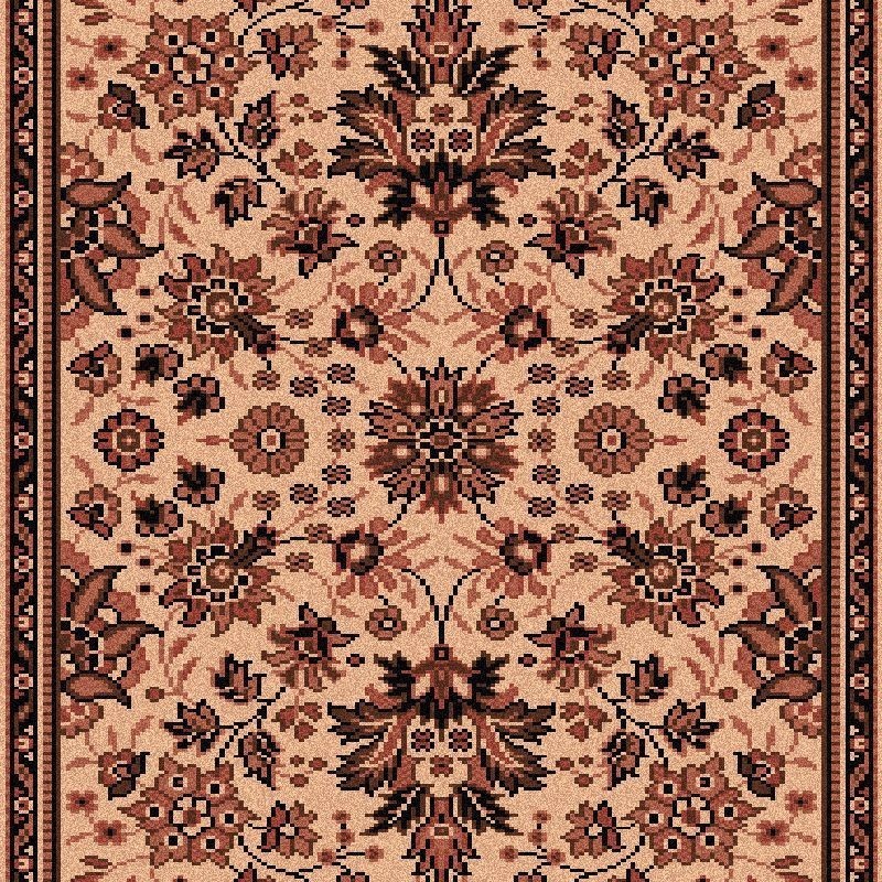 Carpet classico Tabriz fine lana passatoia crema-marrone 1561-504