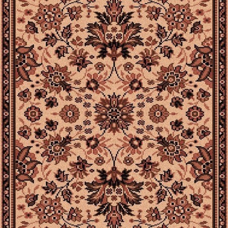 Carpet classico Tabriz fine lana passatoia crema-marrone 1561-504