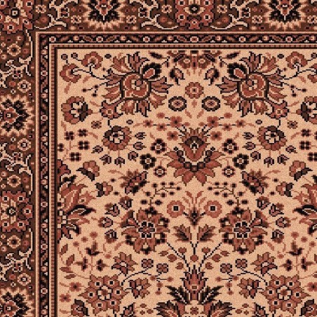Carpet classico Tabriz fine lana passatoia crema-marrone 1561-504